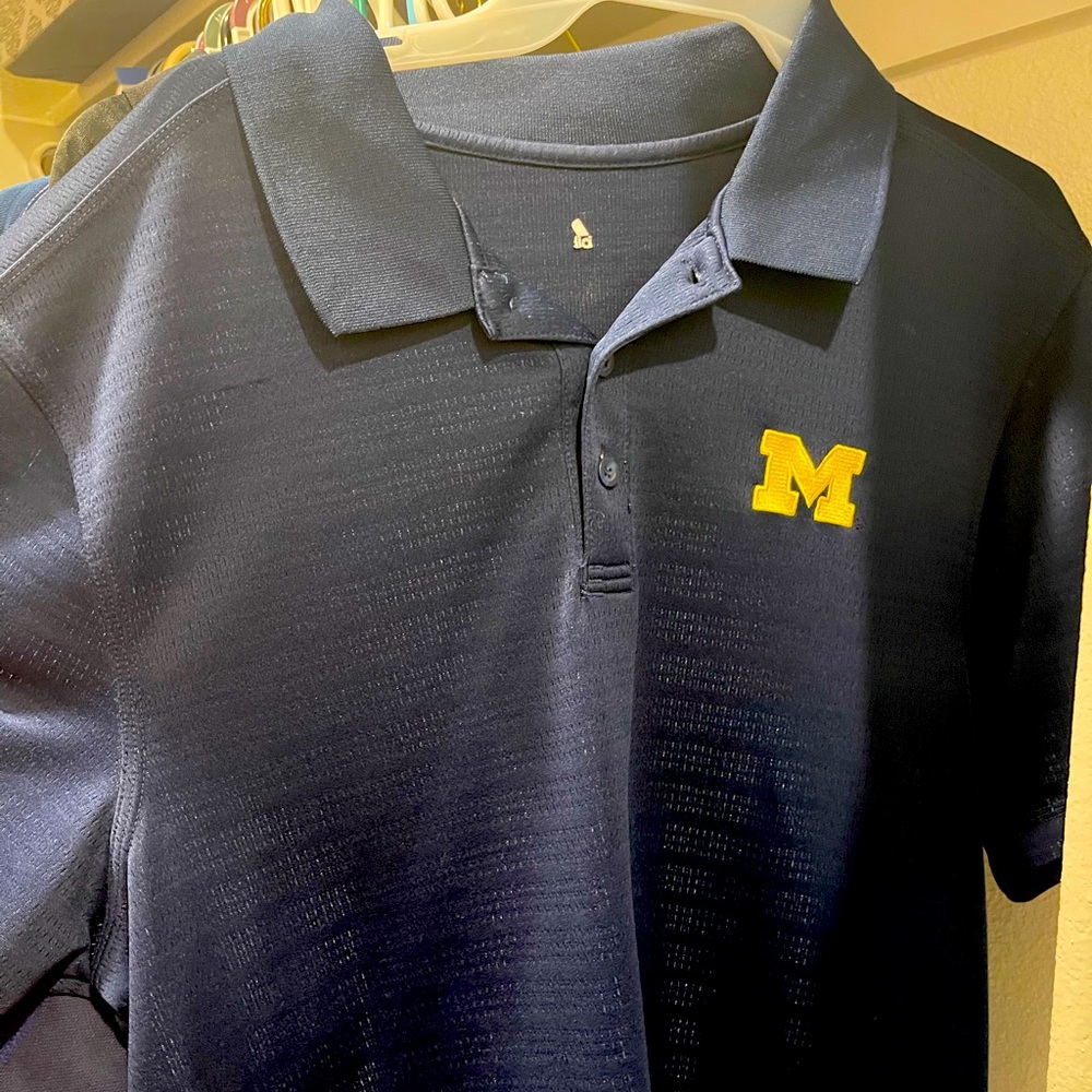 Michigan Wolverines Adidas AdidaCOOL Golf Polo Size Large